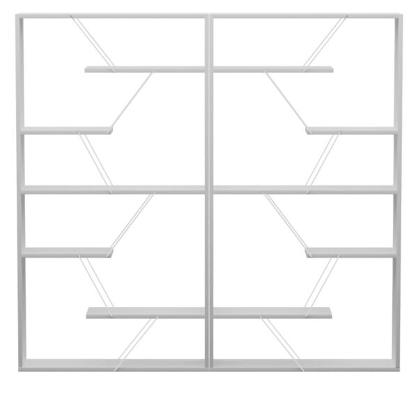 Βιβλιοθήκη Tars pakoworld γκρι-λευκό 168x24x157εκ (x1)