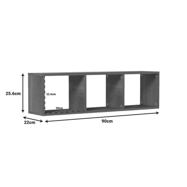 Ραφιέρα τοίχου Mikoro pakoworld σε λευκή απόχρωση 90x22x25.6εκ (x1) - Image 3