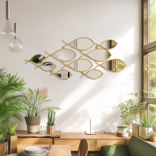 Καθρέπτης Filow pakoworld χρυσό 103x2x38εκ (x1)