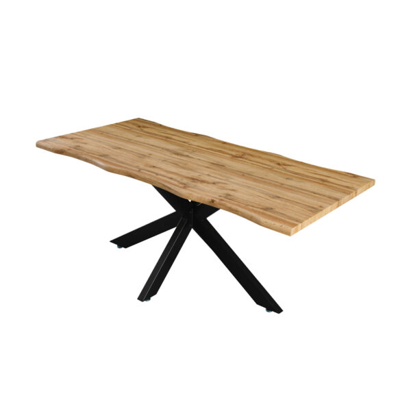 Tραπέζι Gilman pakoworld MDF sonoma-μαύρο 150x90x75εκ (x1) - Image 2