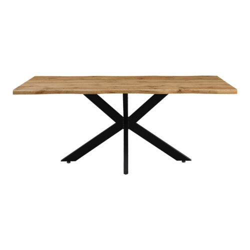 Tραπέζι Gilman pakoworld MDF sonoma-μαύρο 180x90x75εκ (x1)