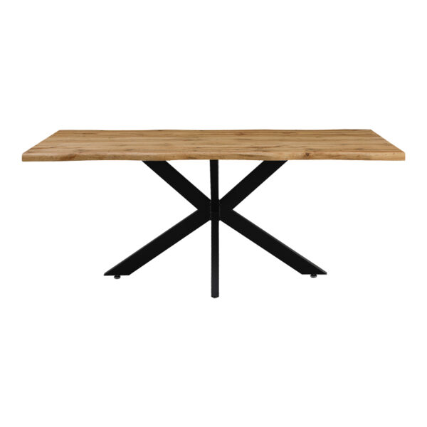 Tραπέζι Gilman pakoworld MDF sonoma-μαύρο 180x90x75εκ (x1)