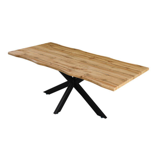Tραπέζι Gilman pakoworld MDF sonoma-μαύρο 180x90x75εκ (x1) - Image 2