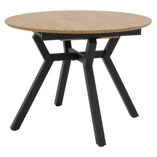 Tραπέζι Frances pakoworld επεκτεινόμενο MDF sonoma-μαύρο 100-140x100x75εκ (x1)