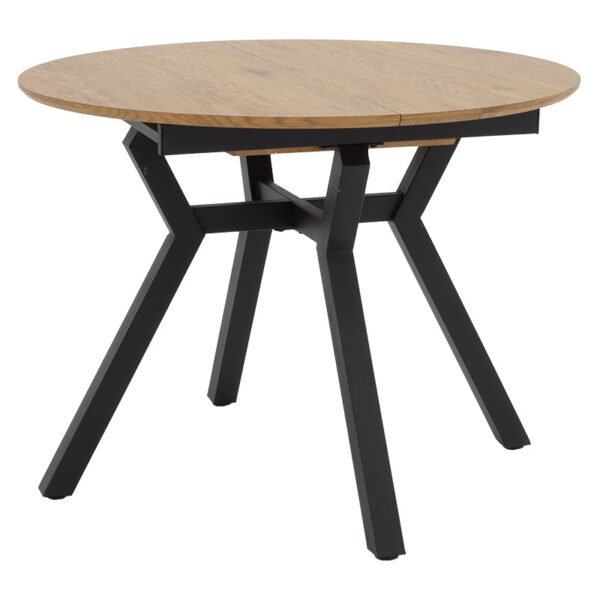 Tραπέζι Frances pakoworld επεκτεινόμενο MDF sonoma-μαύρο 100-140x100x75εκ (x1)