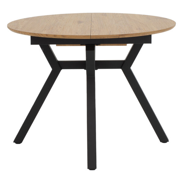 Tραπέζι Frances pakoworld επεκτεινόμενο MDF sonoma-μαύρο 100-140x100x75εκ (x1) - Image 3