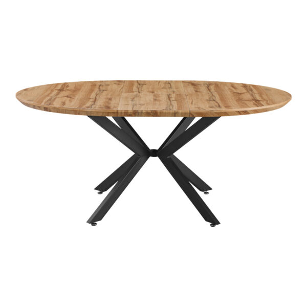 Τραπέζι επεκτεινόμενο Edina pakoworld mdf σε sonoma απόχρωση με μαύρα μεταλλικά πόδια 130-170x130x75εκ (x1) - Image 2
