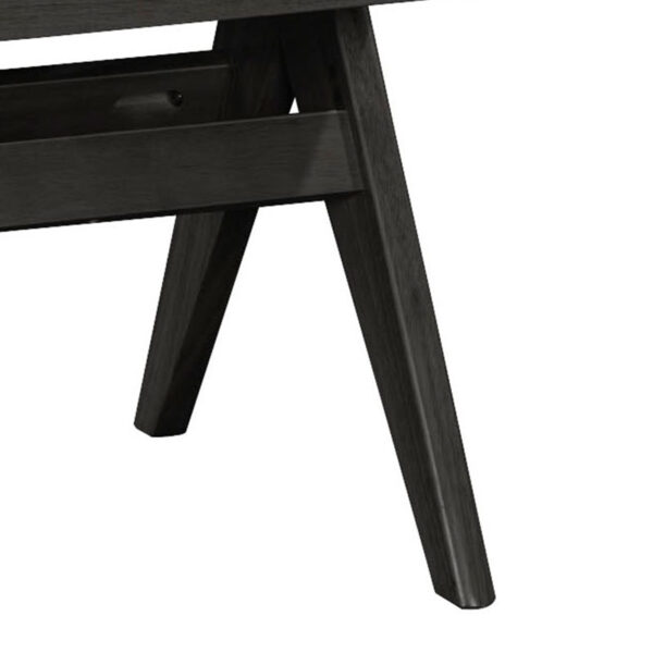 Καρέκλα Winslow pakoworld ξύλο rubberwood μαύρο-pvc rattan φυσικό-ύφασμα γκρι (x2) - Image 2
