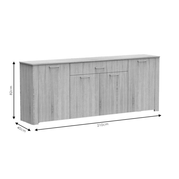 Μπουφές Kinley pakoworld σε ανθρακί-wenge απόχρωση 210x40x82εκ (x1) - Image 5
