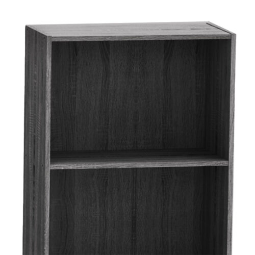 Βιβλιοθήκη Presley pakoworld σε ανθρακί-wenge απόχρωση 60x30x167εκ (x1)