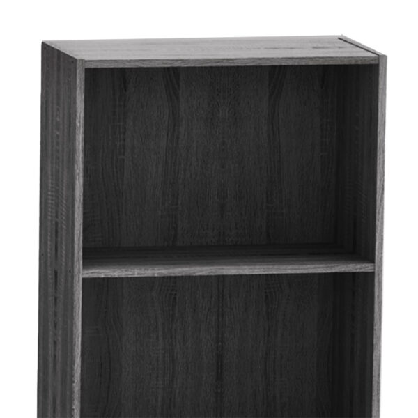 Βιβλιοθήκη Presley pakoworld σε ανθρακί-wenge απόχρωση 60x30x167εκ (x1)