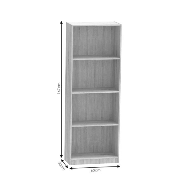 Βιβλιοθήκη Presley pakoworld σε ανθρακί-wenge απόχρωση 60x30x167εκ (x1) - Image 2