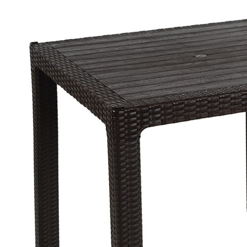 Τραπέζι Explore pakoworld με UV protection PP καφέ 90x90x73.5εκ (x1)
