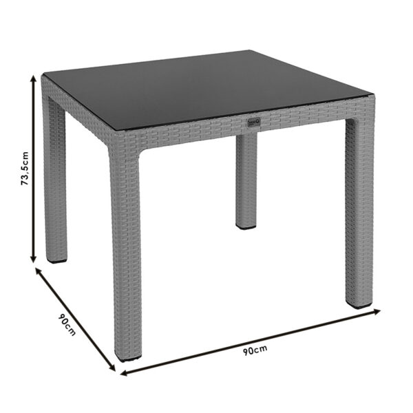 Τραπέζι Explore pakoworld με UV protection PP καφέ 90x90x73.5εκ (x1) - Image 2