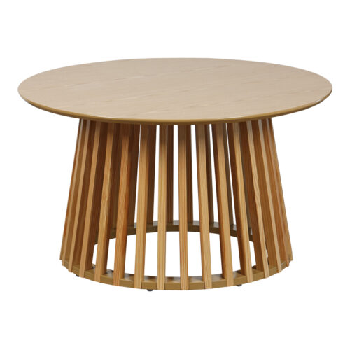 Τραπέζι σαλονιού Domonic pakoworld mdf/pw σε φυσική απόχρωση Φ80x45εκ (x1)