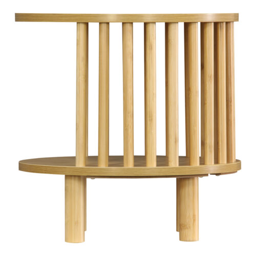 Κομοδίνο Nodial pakoworld MDF/Bamboo σε φυσική απόχρωση Φ40x40εκ (x1)