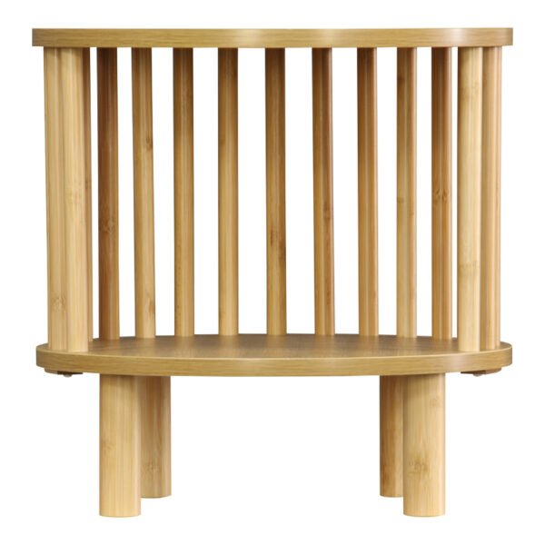 Κομοδίνο Nodial pakoworld MDF/Bamboo σε φυσική απόχρωση Φ40x40εκ (x1) - Image 2