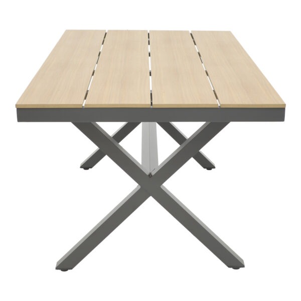 Τραπέζι Thorio pakoworld plywood σε φυσική απόχρωση και πόδι αλουμινίου ανθρακί 160x90x75εκ (x1) - Image 2