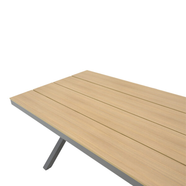 Τραπέζι Thorio pakoworld plywood σε φυσική απόχρωση και πόδι αλουμινίου ανθρακί 160x90x75εκ (x1) - Image 3