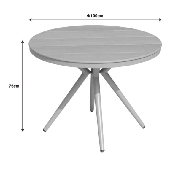 Τραπέζι Hilly pakoworld plywood και αλουμίνιο σε σαμπανιζέ απόχρωση Φ100x75εκ (x1) - Image 3
