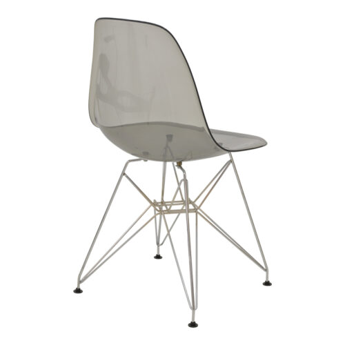 Καρέκλα Adelle pakoworld PP διάφανο γκρι-inox πόδι 46x55x81εκ (x1)