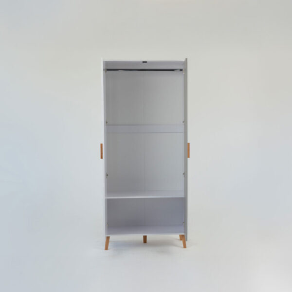 Ντουλάπα Timmy 2D Λευκό-Γραφίτη-Γκρι 90x50x199cm - Image 4