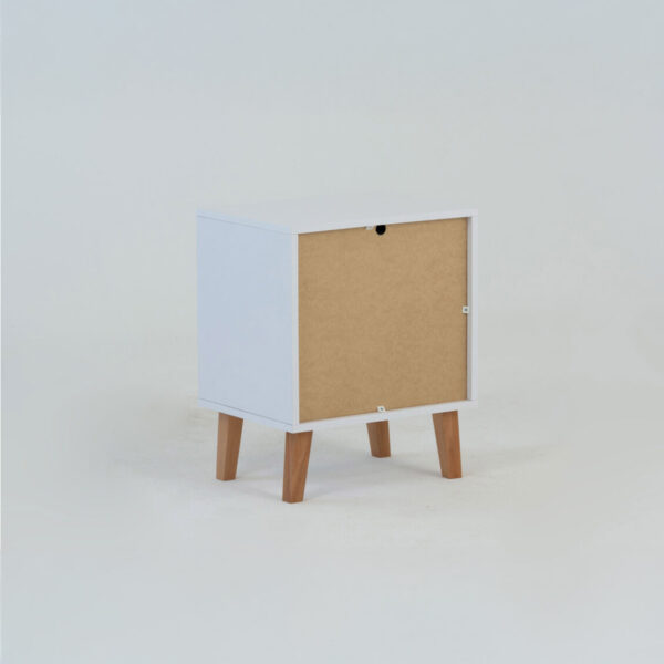 Κομοδίνο Timmy Λευκό-Γραφίτη-Γκρι 46.8x36x57.1cm - Image 4