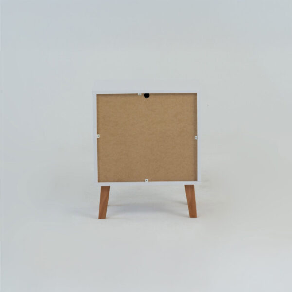 Κομοδίνο Timmy Λευκό-Γραφίτη-Γκρι 46.8x36x57.1cm - Image 3
