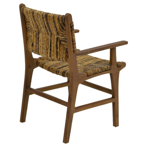 Πολυθρόνα Refane pakoworld φυσικό teak ξύλο-ψάθα 55x60x85εκ (x1)