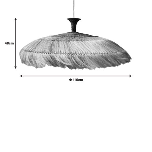 Φωτιστικό οροφής Leonire Inart abaca σε φυσικό χρώμα Φ110x48εκ (x1)