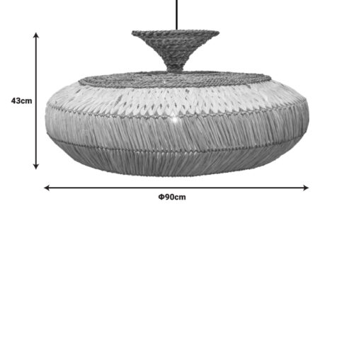 Φωτιστικό οροφής Lafrene Inart sisal σε φυσικό χρώμα Φ90x43εκ (x1)