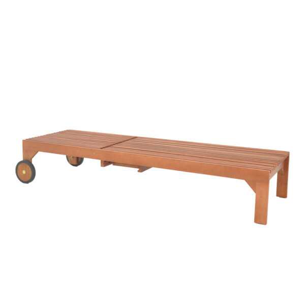Ξαπλώστρα Sunnie pakoworld meranti ξύλο σε φυσική απόχρωση 200x65x35εκ (x1)