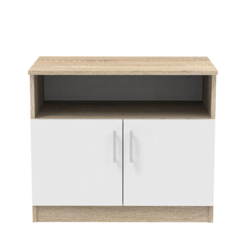 Ντουλάπι χαμηλό Galdow pakoworld σε sonoma-λευκή απόχρωση 80x45x60εκ (x1)