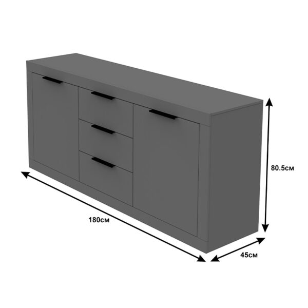 Μπουφές Doha pakoworld σε λευκή απόχρωση 180x45x80.5εκ (x1) - Image 3
