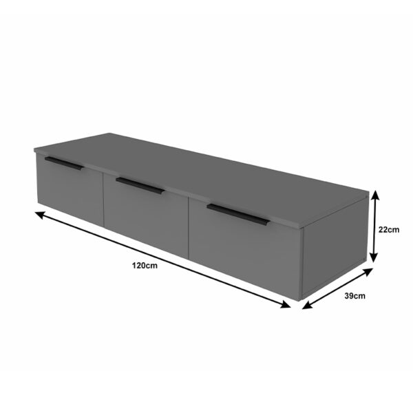Κονσόλα με 3 συρτάρια Doha pakoworld σε λευκή απόχρωση 120x39x22cm (x1) - Image 3