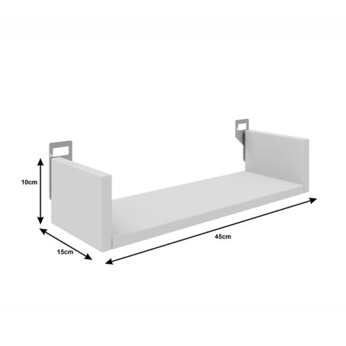 Ραφιέρα τοίχου Derva pakoworld σε λευκή απόχρωση 45x15x10cm (x1)