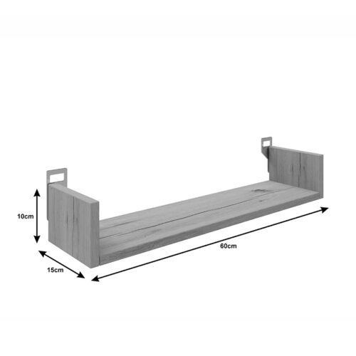 Ραφιέρα τοίχου Derva pakoworld σε oak απόχρωση 60x15x10cm (x1)
