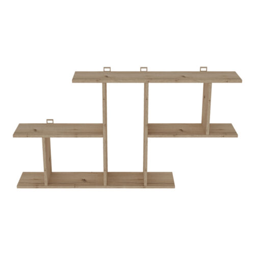 Ραφιέρα τοίχου Vertoura pakoworld σε oak απόχρωση 116x18.5x60cm (x1)