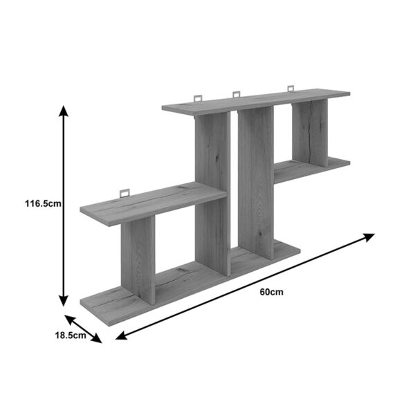 Ραφιέρα τοίχου Vertoura pakoworld σε λευκή απόχρωση 116x18.5x60cm (x1) - Image 2