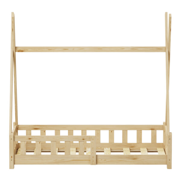 Παιδικό κρεβάτι Noam τ.Montessori με κιγκλίδωμα pakoworld ξύλο πεύκου σε φυσική απόχρωση 70x140εκ (x1) - Image 3