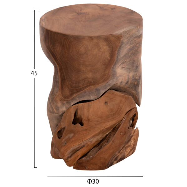 ΒΟΗΘΗΤΙΚΟ ΣΚΑΜΠΟ/ΤΡΑΠΕΖΑΚΙ STOMP HM9350.11 ΞΥΛΟ TEAK-ΦΥΣΙΚΟ Φ30x45Υεκ. (x1) - Image 2