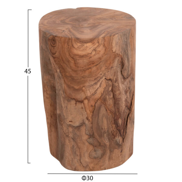 ΒΟΗΘΗΤΙΚΟ ΤΡΑΠΕΖΑΚΙ/ΣΚΑΜΠΟ TRONCO HM9374.21 ΞΥΛΟ TEAK--ΦΥΣΙΚΟ Φ30x45Υεκ. (x1) - Image 2