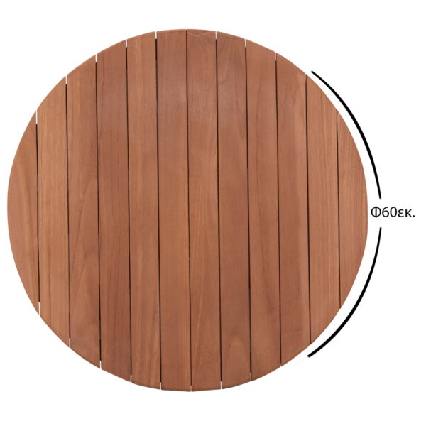 ΕΠΙΦΑΝΕΙΑ ΤΡΑΠΕΖΙΟΥ ΣΤΡΟΓΓΥΛΗ HM18132 ΞΥΛΟ TEAK--ΦΥΣΙΚΟ Φ60x4(πάχος)εκ. (x1) - Image 2