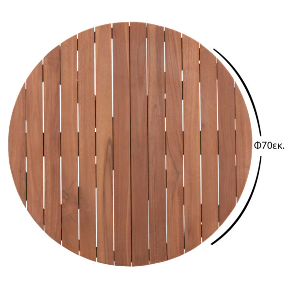 ΕΠΙΦΑΝΕΙΑ ΤΡΑΠΕΖΙΟΥ ΣΤΡΟΓΓΥΛΗ HM18133 ΞΥΛΟ TEAK--ΦΥΣΙΚΟ Φ70x4(πάχος)εκ. (x1) - Image 2