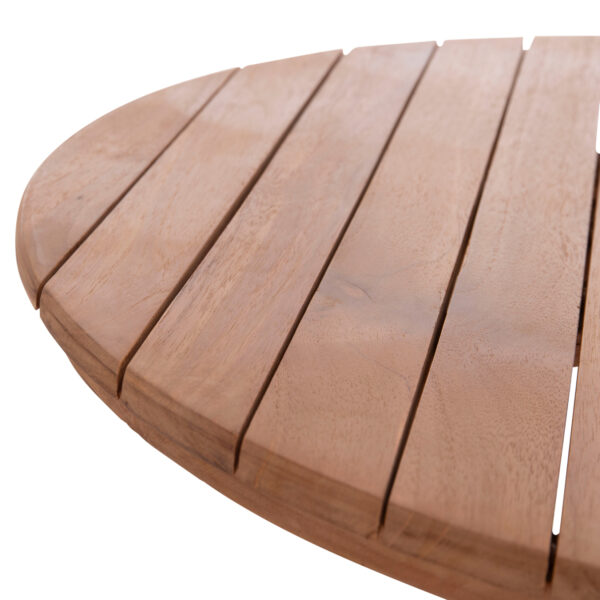 ΕΠΙΦΑΝΕΙΑ ΤΡΑΠΕΖΙΟΥ ΣΤΡΟΓΓΥΛΗ HM18133 ΞΥΛΟ TEAK--ΦΥΣΙΚΟ Φ70x4(πάχος)εκ. (x1) - Image 5