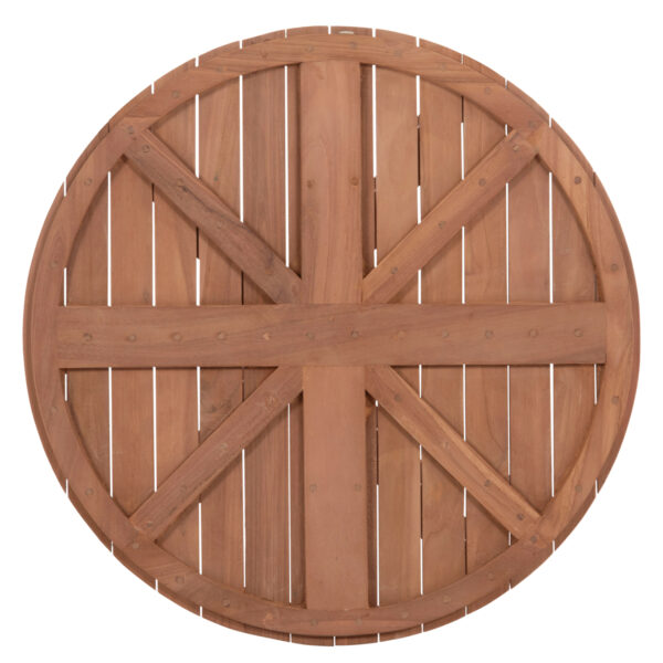 ΕΠΙΦΑΝΕΙΑ ΤΡΑΠΕΖΙΟΥ ΣΤΡΟΓΓΥΛΗ HM18133 ΞΥΛΟ TEAK--ΦΥΣΙΚΟ Φ70x4(πάχος)εκ. (x1) - Image 8