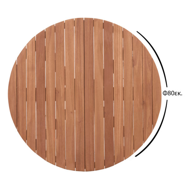 ΕΠΙΦΑΝΕΙΑ ΤΡΑΠΕΖΙΟΥ ΣΤΡΟΓΓΥΛΗ HM18134 ΞΥΛΟ TEAK--ΦΥΣΙΚΟ Φ80x4(πάχος)εκ. (x1) - Image 2