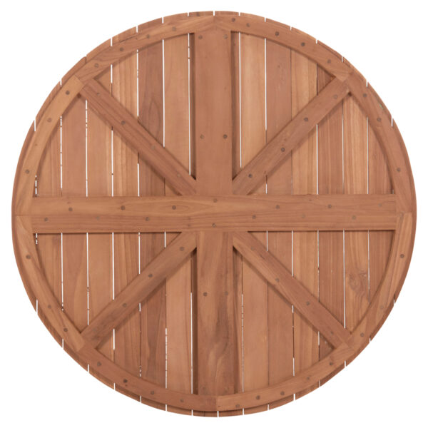 ΕΠΙΦΑΝΕΙΑ ΤΡΑΠΕΖΙΟΥ ΣΤΡΟΓΓΥΛΗ HM18134 ΞΥΛΟ TEAK--ΦΥΣΙΚΟ Φ80x4(πάχος)εκ. (x1) - Image 7