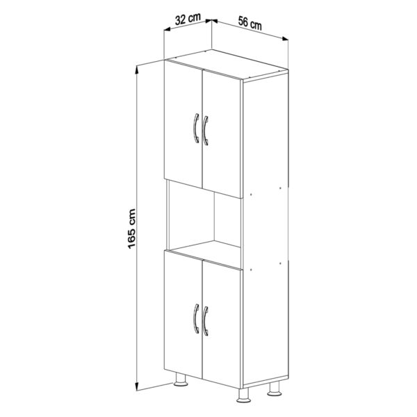 ΕΠΙΠΛΟ ΚΟΥΖΙΝΑΣ/ΝΤΟΥΛΑΠΙ RAD HM18196.03 ΜΕΛΑΜΙΝΗ ΣΟΝΑΜΑ-ΛΕΥΚΟ 56x32x165Υεκ. (x1) - Image 2