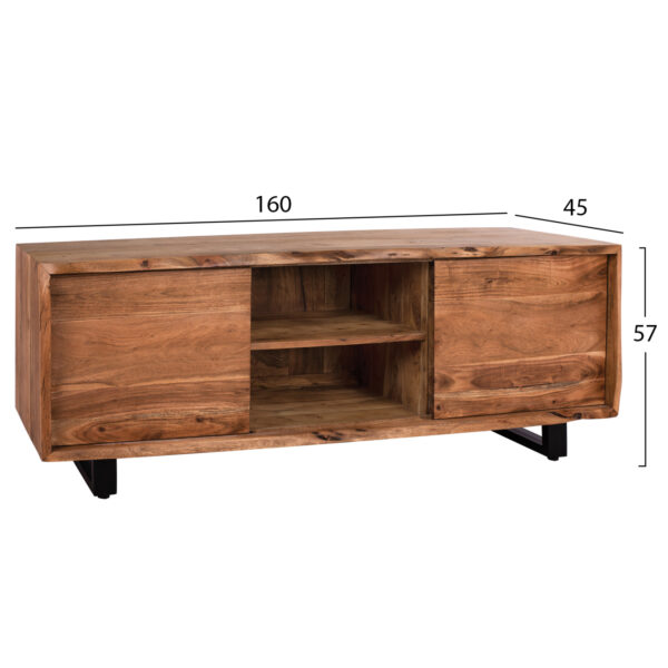 ΕΠΙΠΛΟ TV HM8185.11 NICOLE ΑΠΟ ΜΑΣΙΦ ΞΥΛΟ ΑΚΑΚΙΑΣ ΦΥΣΙΚΟ 160x45x57Υεκ. (x1) - Image 2